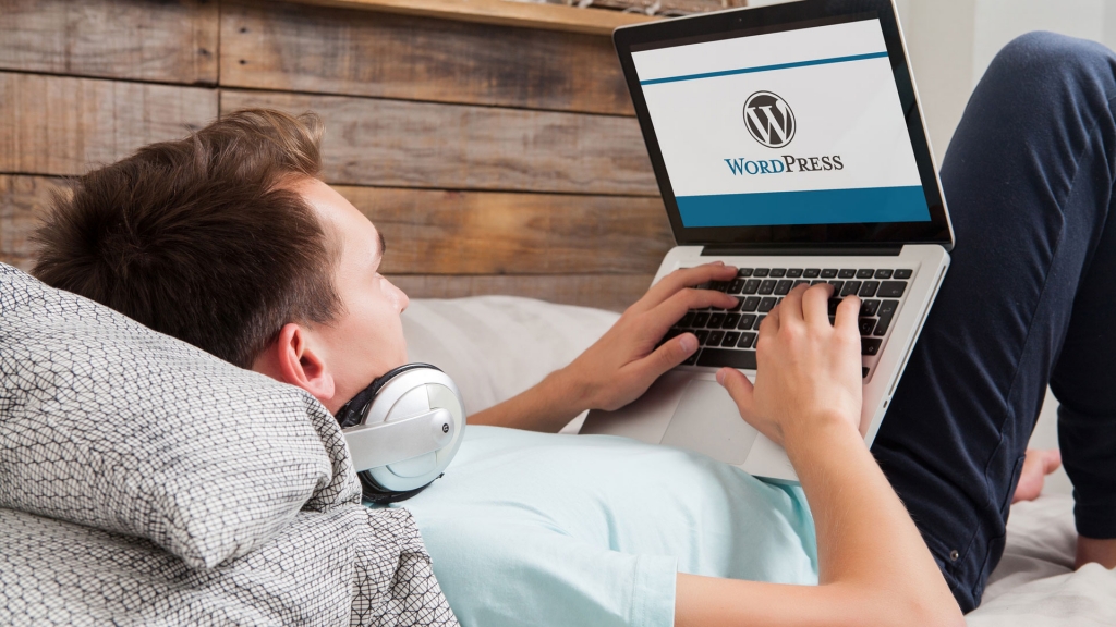 Man on Laptop using WordPress